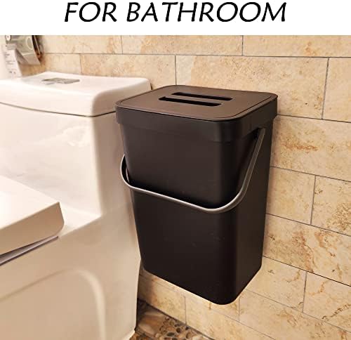 stonespace Under Sink Trash Can，Kitchen Compost Bin, 3.2 Gallon/12L, Black - Image 6