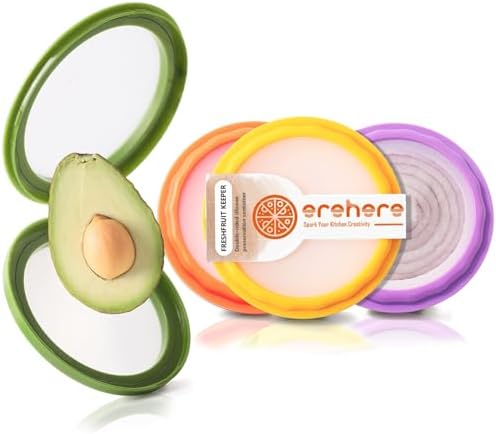 Silicone Food Storage Containers, 4Pcs Avocado Saver Produce Holder by SparkYourKitchenCreativity