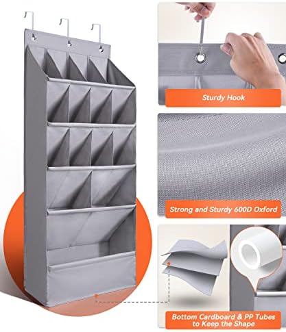 1 Pack Over-the-Door-Shoe-Organizers,Hanging Organizers with Large Pocket - Image 3