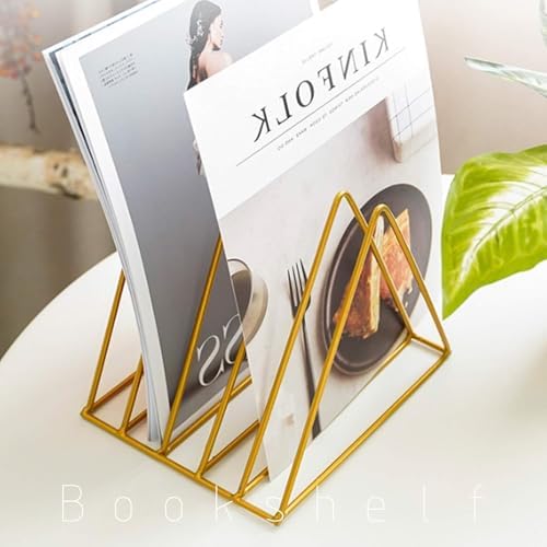 QPEY 5-Slot Gold Metal Triangle File Holder, 2pc for Office - Image 4