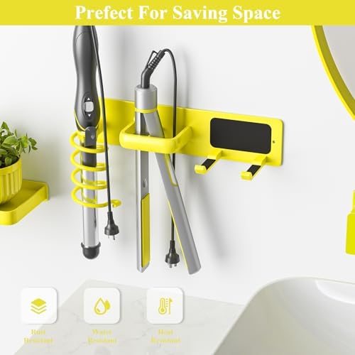 Tindbea Hair Dryer Holder Wall Mount Aluminum Alloy Hot Tools Organizer - Image 4