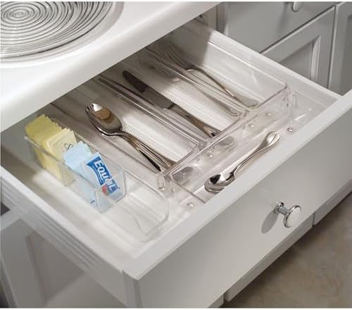 iDesign Plastic Drawer Organizer Bins, Set of 3, Clear - Image 5