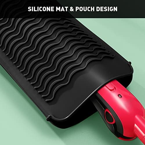 ZAXOP 2 Pack Heat Resistant Silicone Mat Pouch for Flat Iron, Curling Iron,Hair Straightener,Hair Curling Wands,Hot Hair Tools (Purple & Black) - Image 3