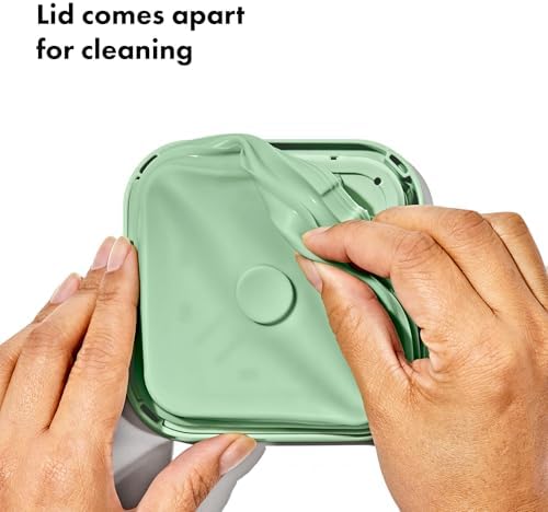 OXO Good Grips Airtight POP Container | Pistachio | Push Button Seal | For Sugar & Flour | 3 Containers with Mini Scoops, Pack of 2 - Image 7