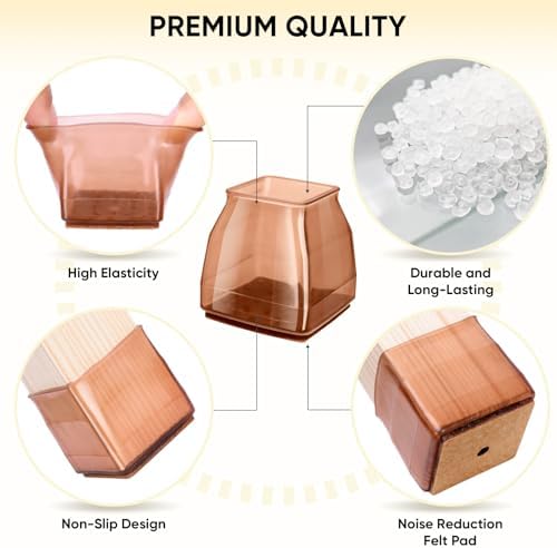 BALEINE 32PCS Silicone Chair Leg Floor Protectors for Hardwood Floors - Image 2