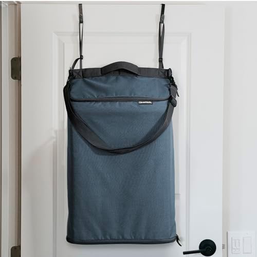 CleverMade Over-the-Door Laundry Hamper, 21.5L Laundry Organizer, Ocean by CleverMade