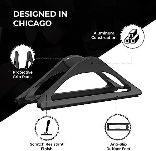 HumanCentric Vertical Laptop Stand for Desks Adjustable Matte Black MacBook - Image 5
