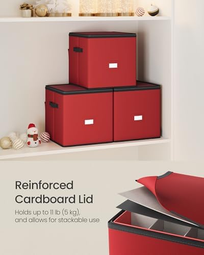 SONGMICS Christmas Ornament Storage Box, 4 Trays for 3-Inch 64 Slots - Image 4
