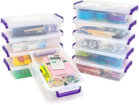 IRIS USA Storage Bins with Lids |Made in USA| 3 Qt - (10-Pack) - Clear by IRISUSA