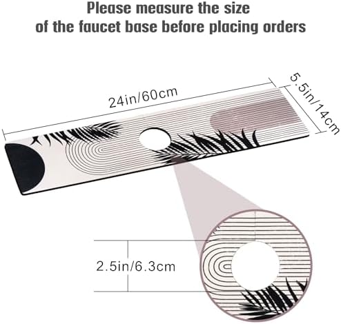 Sink Faucet Absorbing Mat, 2 Pack Drying Mat Around Faucet Sink Splash Guard Behind Faucet Sinkmat For Kitchen Bathroom Island Rv 24 * 5.5 Inch (60 * 14 cm) - Image 2