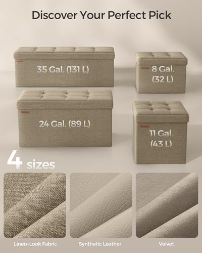SONGMICS 30 Inches Folding Storage Ottoman Bench, Load 660 lb - Image 6