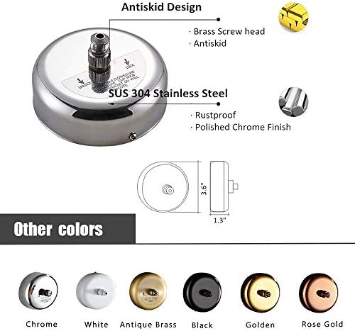 BESy Retractable Clothesline SUS304 Stainless Steel Clothes Dryer with Adjustable Stainless Steel Rope String Hotel Style Heavy Duty,9.2 Feets,Polished Chrome Finish, Round Style (Pack of 3) - Image 2
