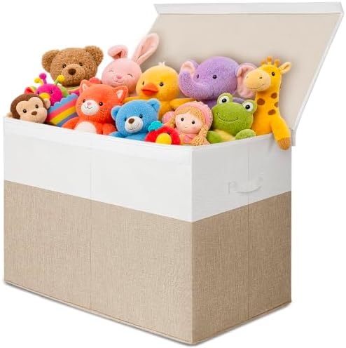 INDRESSME 122L Large Toy Storage Box with Lid Collapsible Toy Chest by INDRESSME