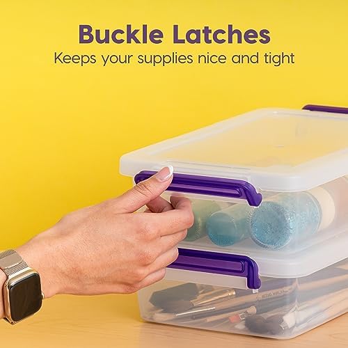 IRIS USA Storage Bins with Lids |Made in USA| 3 Qt - (10-Pack) - Clear - Image 3