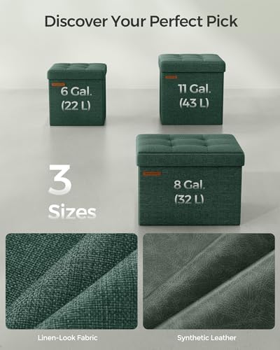 SONGMICS Small Folding Storage Ottoman, 11.8 x 11.8 x 11.8 in - Image 6