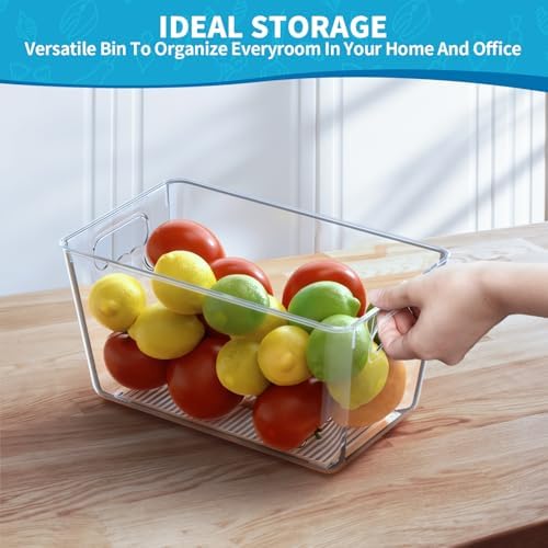 Clear Fridge Organizer Bins with Handles, 4 Pack Medium 10×6×5 Inch - Image 5