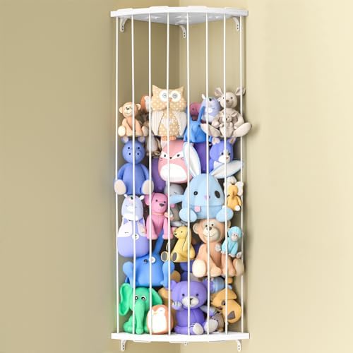 Jtksfcl Stuffed Animal Storage, Corner Stuffed Toy Shelf for Kids Room by ToyStorageSolution