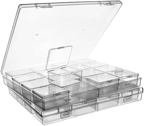 ZIIYAN Bead Storage Containers - 32 Clear Plastic Bead Organizer Boxes with Hinged Lid, Craft Organizers and Storage for Diamond Painting Art, Small Parts, Jewelry Charms by ZIIYAN