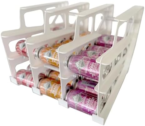 FIFO Can Tracker 4-Pack - 3-Tier Rotating Food Can Organizer for Pantry, Expandable Soda Can Storage for Kitchen, Holds 54 Cans of Food or Soda - Image 4
