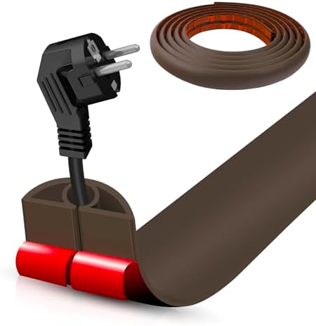 Floor Cord Cover Cable Cavity Self Adhesive Cord Hider Floor 10FT Floor Cable Management Power Cord Protector Floor Electric Cord Covers for Offices, Gym, Exhibitions (CoffeeBrown, 0.78" x 10') by DBHXXMB-HH