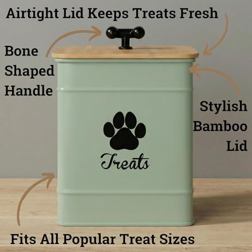 Dog Treat Container Airtight, 6"W x 8"H, Powder Coated, 12 Cup Capacity - Image 2