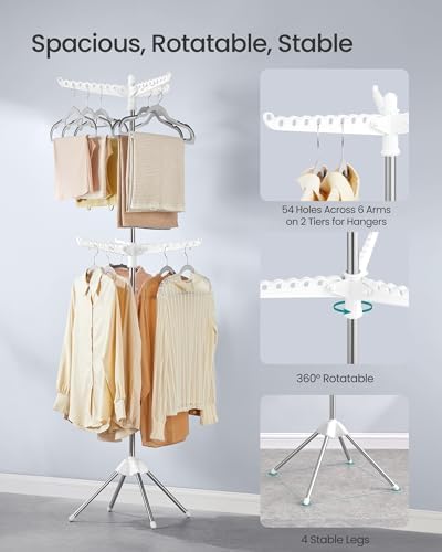 SONGMICS Clothes Drying Rack, 75.6-Inch Drying Rack, 6 Rotatable Arms - Image 4