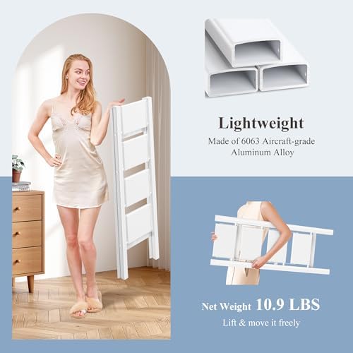 4 Step Ladder, Foldable Aluminum Step Stool with Anti-Slip Pedal - Image 4