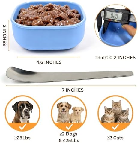 2ME Airtight Pet Wet Food Storage Containers with Lids (4-Pack, 12oz) - Silicone Meal Prep Kit for Dog & Cat Food - Freezer, Microwave & Dishwasher Safe - with Stainless Steel Scoop - Image 4