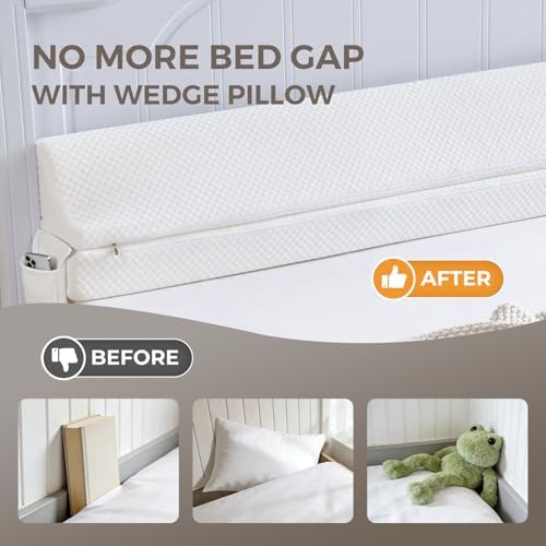 Bed Wedge Gap Filler Twin Size, Wedge Pillow for Headboard Gap, 39×10×6 in - Image 2