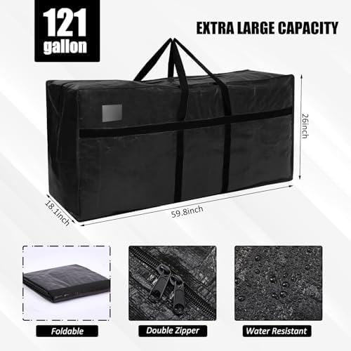 Windyun 4 Pcs 121 Gallon Extra Large Moving Bags XXL Heavy Duty Storage Bag - Image 2
