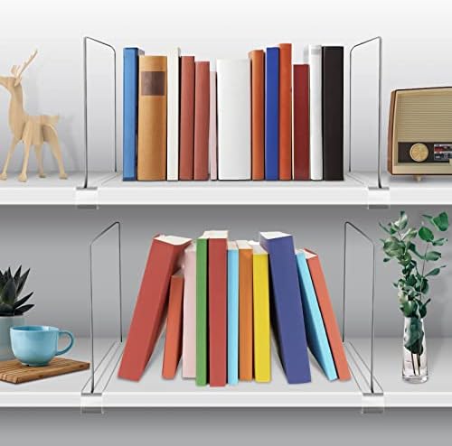 Acrylic Shelf Dividers for Closet Organization 10PCS Closet Shelf Divider Closet Dividers for Shelves Shelf Organizer for Closet Shelf Organizer for Wood Closet Separator Clear - Image 3
