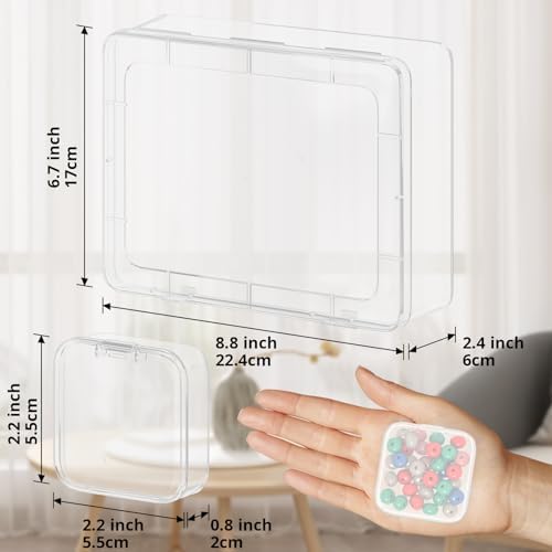 Mathtoxyz Bead Organizer Box, 30Pcs Small Beads Organizers and Storage Plastic Cases Mini Clear Dimond Storage Containers Boxes with Hinged Lid and Rectangle for Bracelet Making DIY Jewelry Craft Nail - Image 2