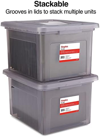Staples Hanging File Folder Box, Storage Bin Organizer, Snap Lid - Image 5