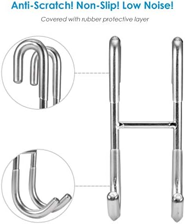 Simtive Shower Door Hooks (2-Pack), Towel Hooks for Bathroom Frameless Glass Door, Shower Squeegee Hooks, Silver - Image 2