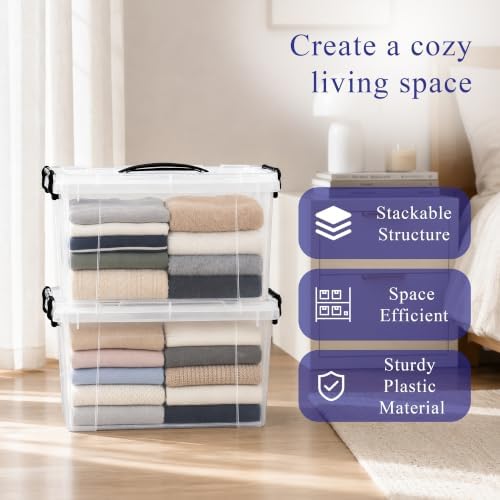 4 Pack 90 QT Plastic Storage Bins with Lids - Image 3