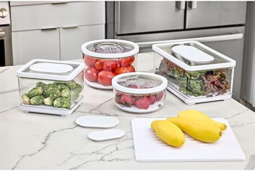 iDesign Large Fridge Produce Bin, Clear/White - Image 4