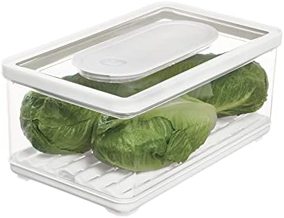 iDesign Large Fridge Produce Bin, Clear/White by iDesign