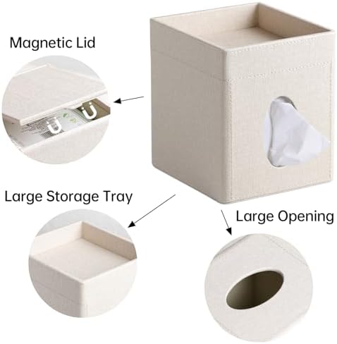PU Leather Tissue Box Cover Square Tissue Box Holder Tissue Holder - Image 3