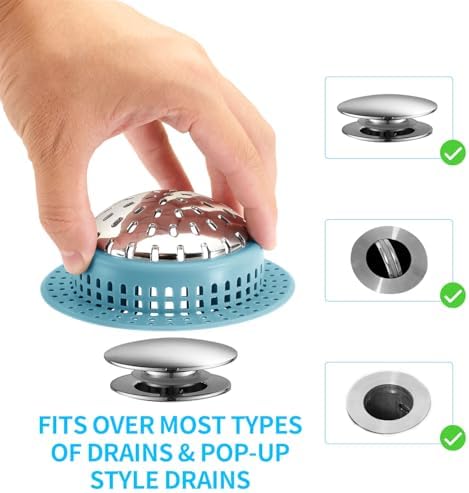 Aluvor Bathtub Drain Hair Catcher Shower Drain Cover Sink Drain Protector - Image 3