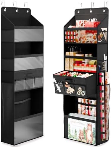 WERNNSAI Over Door Wrapping Paper Organizer Storage with Removable Drawer by WERNNSAI