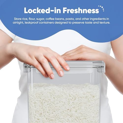 Chef's Path Extra Large Tall Airtight Food Storage Containers, Set of 4, Airtight Food Storage for Flour, Sugar, Rice, Includes Measuring Scoops, Pen, and Labels, 7qt, 220Oz, 6.5L, Transparent - Image 3