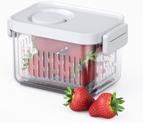 vacane Produce Saver, Fruit Storage Containers Produce Containers Berry Containers with Colanders, 3.8 Cup by vacane
