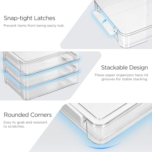 Citylife 4Packs 6Qt Paper Storage Box with Lids, Craft Organizer - Image 4