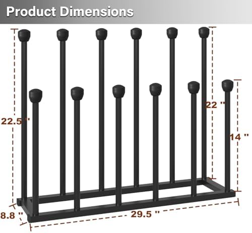 22.5 Inches Free Standing Shoe Racks, Tall Black Metal Boot Rack Organizer for 6 Pairs, Knee-High Boot Storage Shelf for Closet, Bedroom, Entryway, Hallway, Black - Image 5