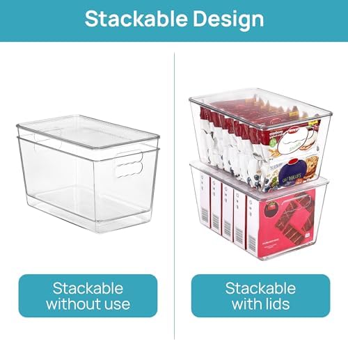 Vtopmart 6 Pack Clear Stackable Storage Bins with Lids and Handles, Large - Image 3