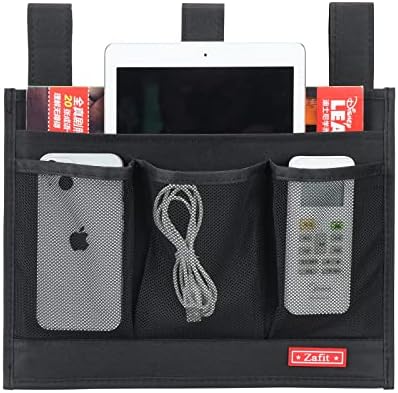 Zafit Hanging Bedside Caddy, Bedside Storage Organizer for Magazine, Phone, Remote control (Classic4 Pockets-Black) - Image 3