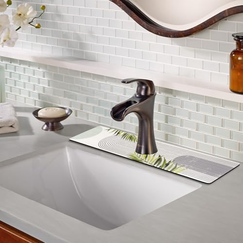 Sink Faucet Absorbing Mat, 2 Pack Drying Mat Around Faucet Sink Splash Guard Behind Faucet Sinkmat For Kitchen Bathroom Island Rv 24 * 5.5 Inch (60 * 14 cm) - Image 6