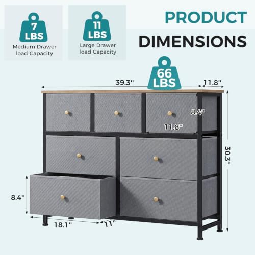 OLIXIS 7 Drawer Fabric Dresser, Storage Tower for Bedroom and Closet - Image 3