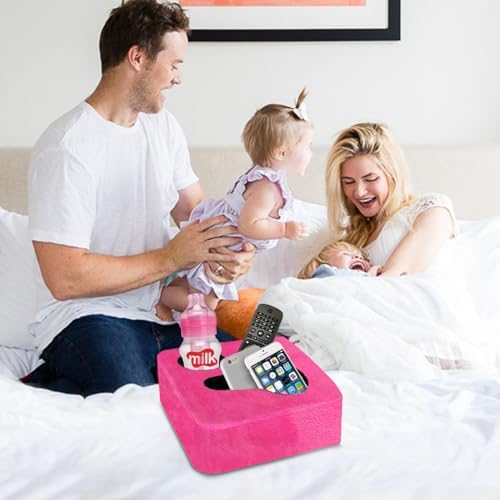Couch Cup Holder Pillow Tray! Keep Drinks Hand Reach and KeepTemp, Prevent Spills and Use Anywhere. Cup Holder for Couch, Bed, Car, Courtyard, Park, Beach. Pink - Image 3