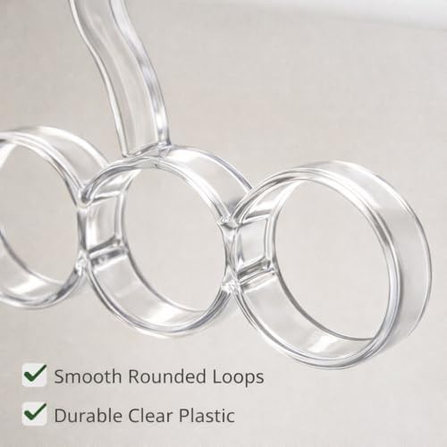 5-Hole Snag-Free Scarf Hanger Closet Organizer, Clear Plastic Accessory Holder for Scarves Belts Shawls Ties (Pack of 2) - Image 6